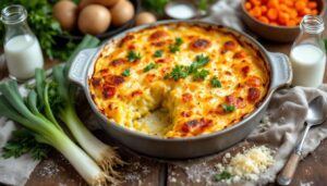 Gratin de pommes de terre, poireaux et carottes : un délice fondant, doré et ultra facile à cuisiner