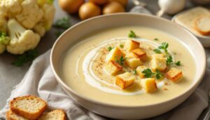 Velouté de chou-fleur ultra crémeux : l’astuce secrète pour des croûtons maison dorés et irrésistibles