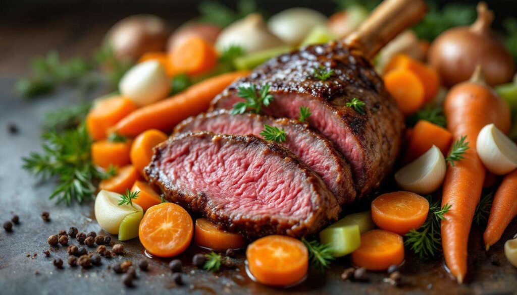 Jarret de bœuf au bouillon de légumes : la recette simple qui donne une viande fondante