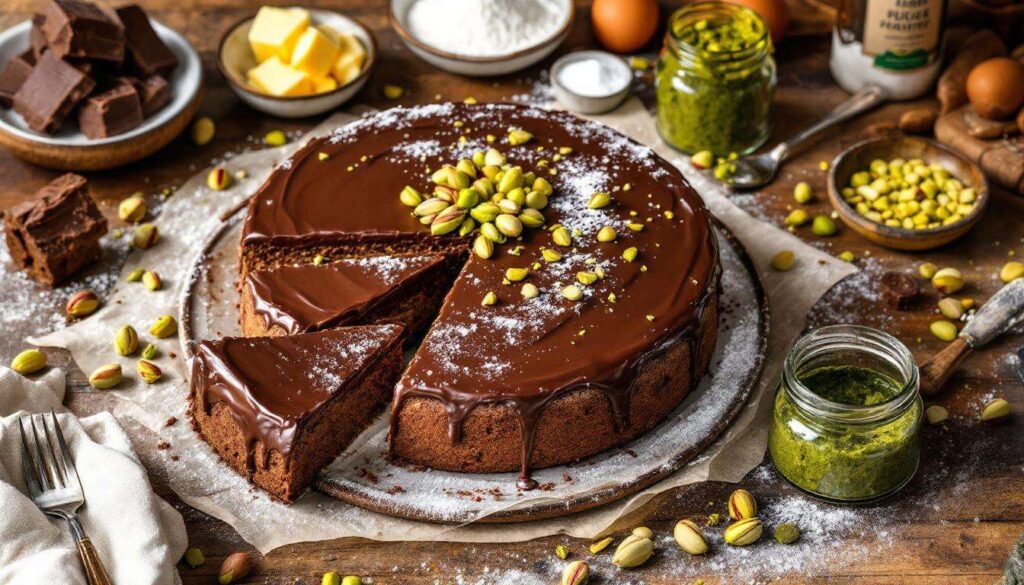 Gâteau chocolat pistache moelleux : la recette divine