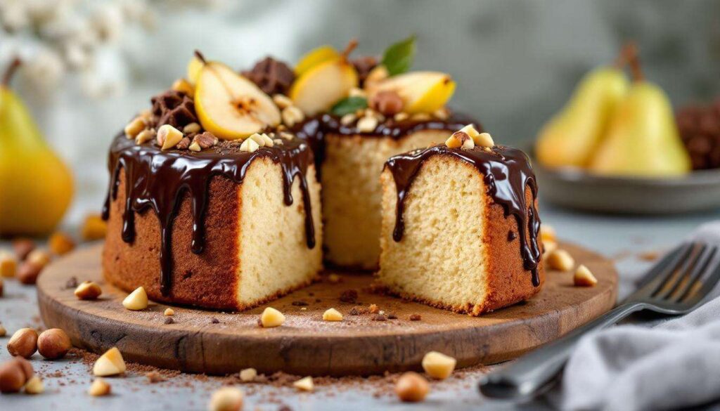 Gâteau ultra moelleux aux poires, chocolat et noisettes : le goûter simple et irrésistible pour cet automne