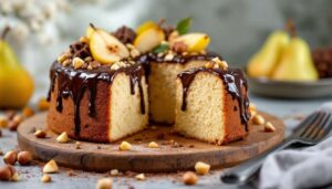 Gâteau ultra moelleux aux poires, chocolat et noisettes : le goûter simple et irrésistible pour cet automne