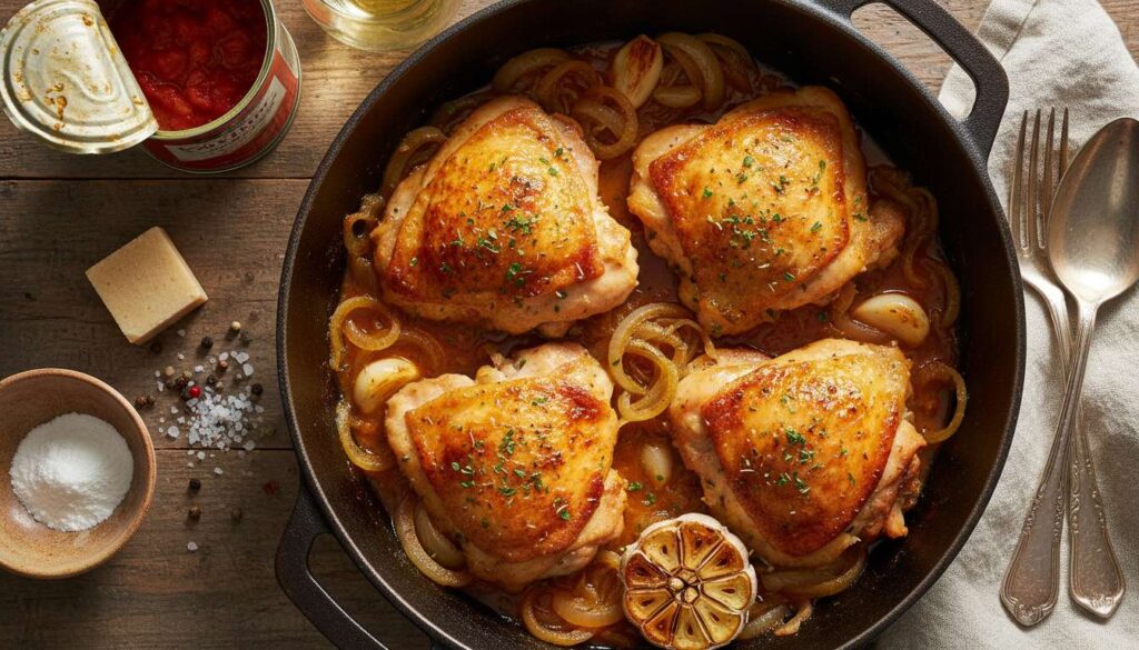 Recette poulet cocotte fonte : maison, facile et délicieuse