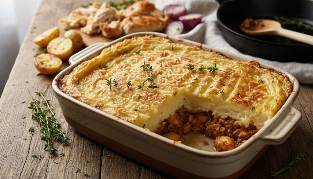Hachis parmentier au poulet : recette facile et économique