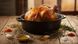 Recette poulet rôti en cocotte sans four : facile et savoureuse