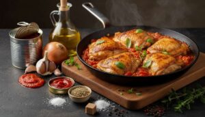 Poulet à la sauce tomate : recette facile et savoureuse