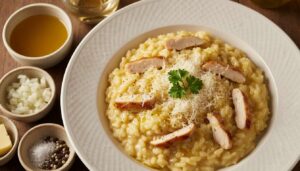 Risotto au poulet : recette crémeuse facile maison