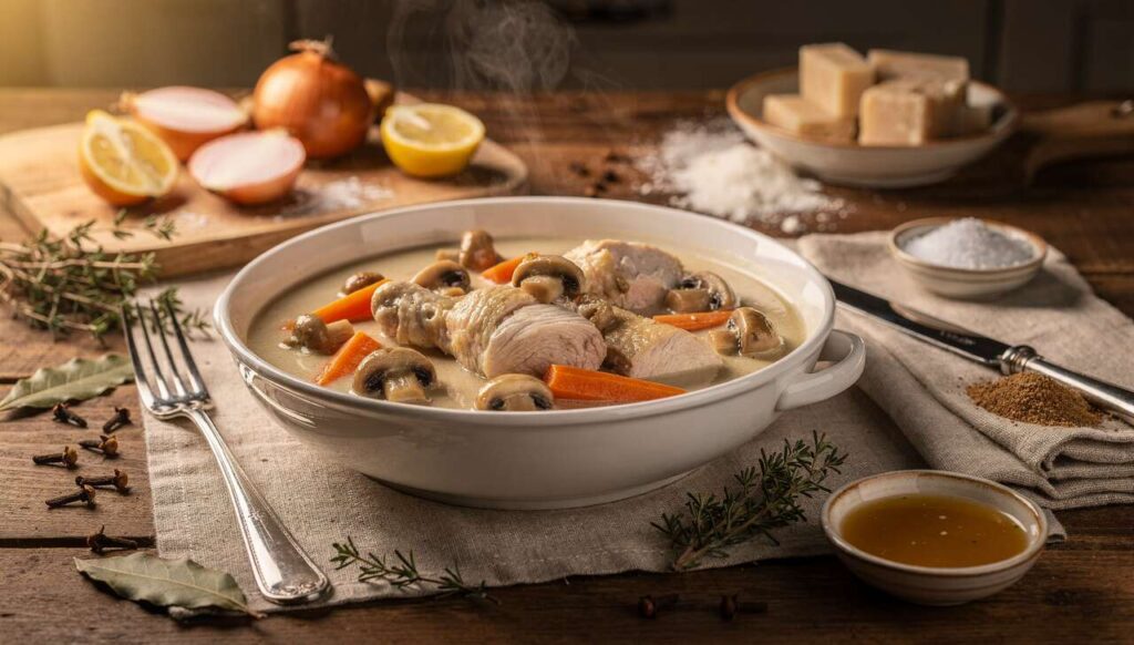 Blanquette de poulet à l’ancienne : recette facile et savoureuse